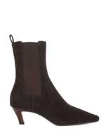 Suede Kitten Heel Pointed Wide Fit Ankle Boots