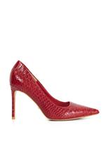 Leather Croc Stiletto Heel Court Shoes