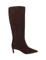 Wide Fit Leather Kitten Heel Knee High Boots