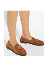 Suede Bar Flat Loafers