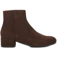 Dune London Wide Fit Suede Block Heel Ankle Boots Brown