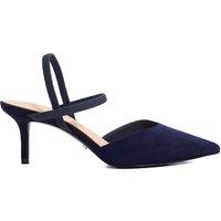 Dune London Wide Fit Leather Ankle Strap Court Shoes Blue
