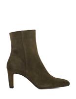 Suede Stiletto Heel Square Toe Ankle Boots