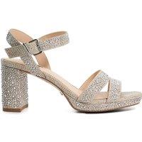 Dune London Sparkle Block Heel Sandals Gold
