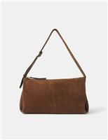 Suede Ruched Shoulder Bag