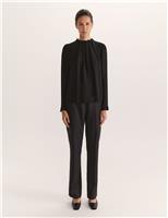 SABA High Neck Blouse Black