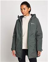 Jack Wolfskin Icecape 2 Layer Longline Waterproof Raincoat Dark Green