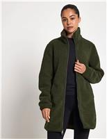 Jack Wolfskin High Curl Relaxed Longline Coat Khaki