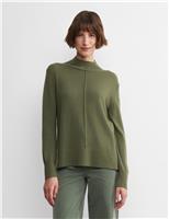 Pure Wool Textured Funnel Neck Jumper