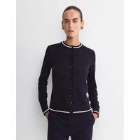 Sportscraft Pure Wool Button Front Cardigan Navy Mix
