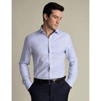 Charles Tyrwhitt Slim Fit Non Iron Pure Cotton Twill Shirt Blue