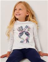 Pure Cotton Sequin Bow Top (3-15 Yrs)