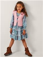 Denim Floral Waistcoat (3-15 Yrs)