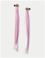 Halloween Pumpkin Fake Hair Clips