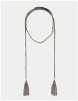Per Una Long Beaded Wrap Around Necklace