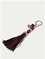 Natural Stone Burgundy Tassel Bag Charm