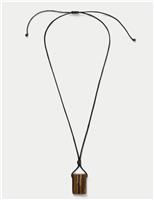 Large Natural Stone Cord Necklace