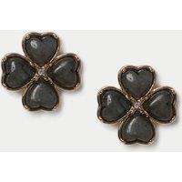 Per Una Per Una Natural Stone Stud Earrings Black