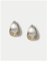 Mixed Metal Brushed Stud Earrings