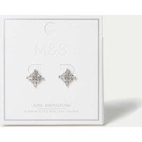 M&S Platinum Plated Cubic Zirconia Birthstone Earrings Yellow