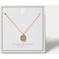 M&S Gold Plated Birthstone Necklace Pink