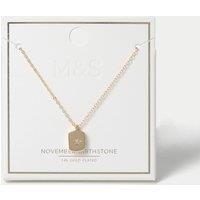 M&S Gold Plated Birthstone Necklace Orange