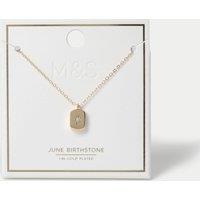 M&S Gold Plated Birthstone Necklace Yellow