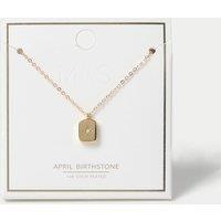M&S Gold Plated Birthstone Necklace Clear