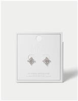 Platinum Plated Cubic Zirconia Birthstone Earrings