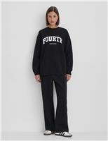 Pure Cotton Slogan Oversized Sweatshirt