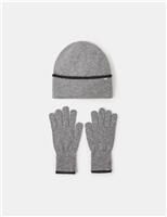 Knitted Tipped Beanie & Gloves Gift Set