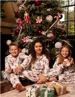 Cotton Blend Snowman Print Family Christmas Pyjamas (2-13 Yrs)