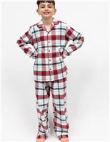 Brushed Cotton Checked Family Christmas Pyjamas (2-13 Yrs)
