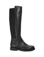 Leather Block Heel Knee High Boots