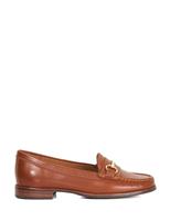 Wide Fit Leather Snaffle Trim Flat Loafers