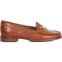 Dune London Wide Fit Leather Snaffle Trim Flat Loafers Tan