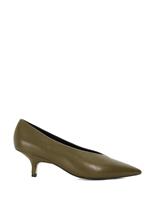 Leather Kitten Heel Pointed Court Shoes
