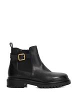 Leather Buckle Chunky Sole Chelsea Boots