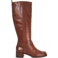Dune London Leather Knee High Boots Tan
