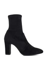 Wide Fit Suede Block Heel Sock Boots