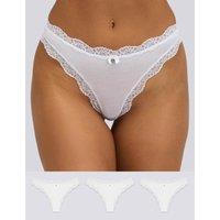 Boux Avenue 3pk Tatiana Thongs White