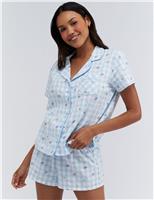 Floral Gingham Print Shortie Pyjamas in a Bag