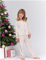 Fleece Heart Print Family Pyjamas in a Bag (2-12 yrs)