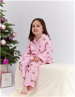 Deer Print Christmas Family Pyjamas in a Bag (2-12 Yrs)