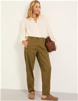 FatFace Cotton Rich Tapered Trousers Olive