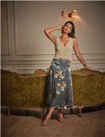 Floral Midi A-Line Skirt