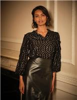 Metallic Button Detail Blouse