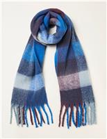Checked Tassel Scarf