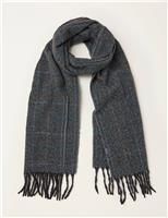 Checked Tassel Scarf