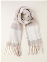 Checked Tassel Scarf